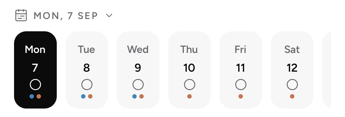 Weekly care calendar